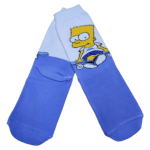 medias 3/4 largas los simpsons serie familia amarilla bart chiquito con skate estampado Único